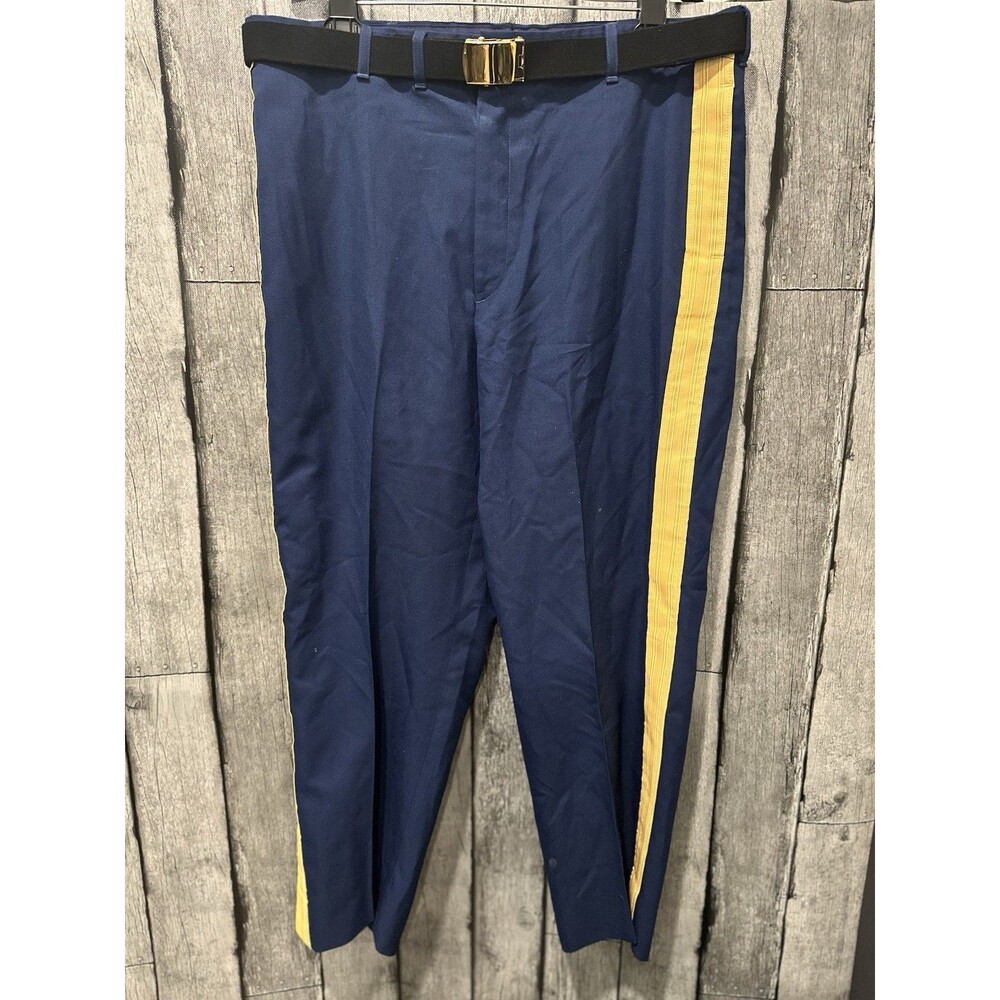 DSCP Dress Blue Trousers US Army Uniform Pants Men 40R “C” Wool Blend W/ Belt